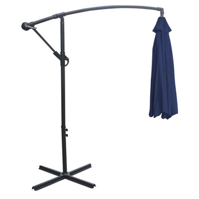 SunDaze 3M Blue Cantilever Garden Banana Parasol with Adjustable Crank Patio Shade - 5