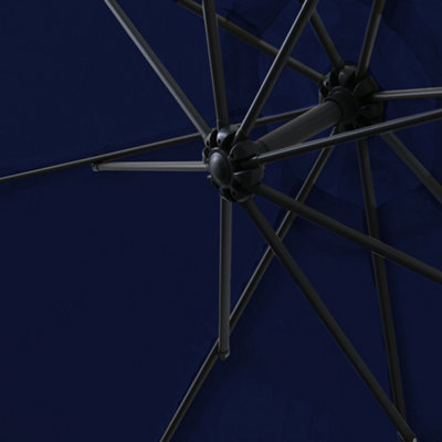 SunDaze 3M Blue Cantilever Garden Banana Parasol with Adjustable Crank Patio Shade - 7