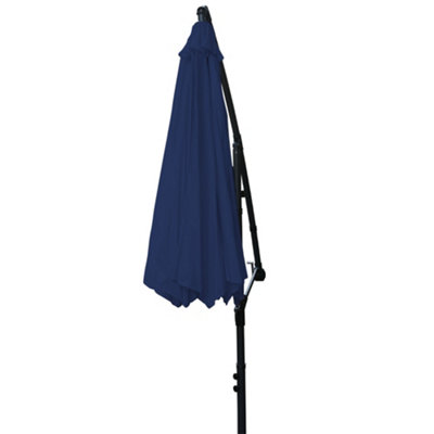 SunDaze 3M Blue Cantilever Garden Banana Parasol with Adjustable Crank Patio Shade - 8