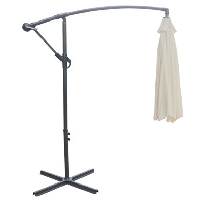 SunDaze 3M Cream Cantilever Garden Banana Parasol with Adjustable Crank Patio Shade - 4