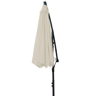 SunDaze 3M Cream Cantilever Garden Banana Parasol with Adjustable Crank Patio Shade - 7