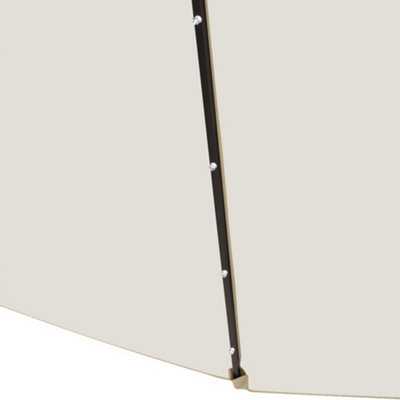 SunDaze 3M Cream Garden Cantilever Banana Parasol with Solar LED Lights Outdoor Patio Umbrella - 5