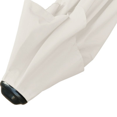 SunDaze 3M Cream Garden Parasol Sun Shade Umbrella with Crank Handle & Tilt Mechanism - 3