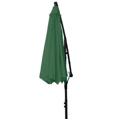 SunDaze 3M Green Cantilever Garden Banana Parasol with Adjustable Crank Patio Shade - 5
