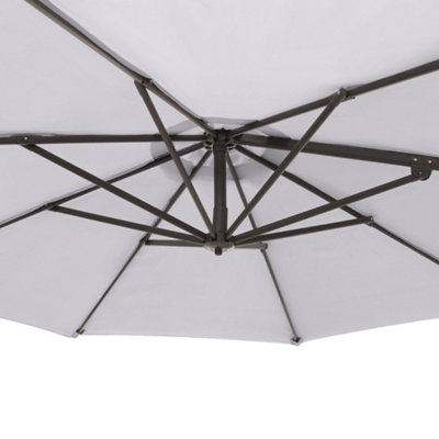 SunDaze 3M Grey Garden Cantilever Roma Parasol with 360 Degree Rotation Outdoor Patio Umbrella - 5