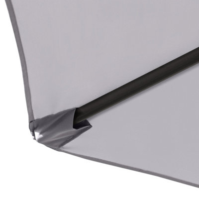 SunDaze 3M Grey Garden Cantilever Roma Parasol with 360 Degree Rotation Outdoor Patio Umbrella - 7