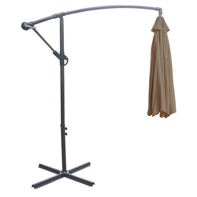 SunDaze 3M Taupe Cantilever Garden Banana Parasol with Adjustable Crank Patio Shade - 4