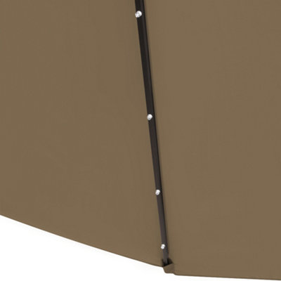 SunDaze 3M Taupe Garden Cantilever Banana Parasol with Solar LED Lights Outdoor Patio Umbrella - 5