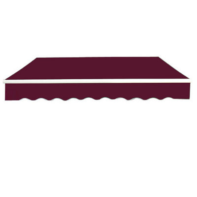 SunDaze 3x2.5m Garden Awning Replacement Fabric Top Cover Front Valance Wine Red