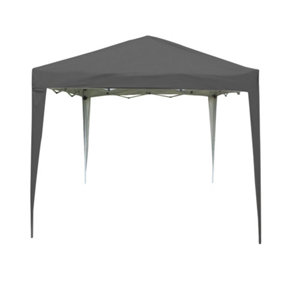 SunDaze 3x3M Anthracite Pop Up Gazebo Tent Outdoor Garden Shelter Folding Marquee Canopy with Frame (No Side Panels)