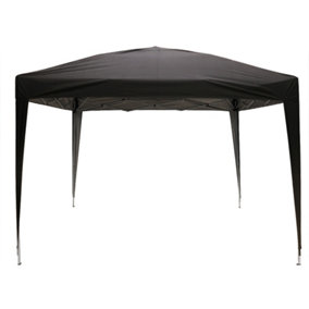 SunDaze 3x3M Black Pop Up Gazebo Tent Outdoor Garden Shelter Folding Marquee Canopy with Frame (No Side Panels)
