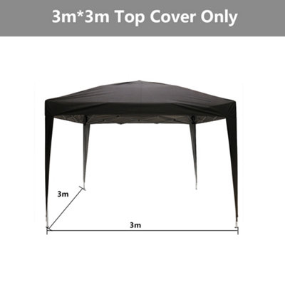 SunDaze 3x3m Pop Up Gazebo Top Cover Replacement Only Canopy Roof Cover Black