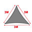 SunDaze 3x3x3m Triangle Terracotta Sun Shade Sail Outdoor Garden Patio Sunscreen UV Block With Free Rope