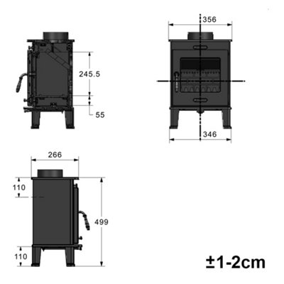 SunDaze 4.2KW Woodburning Stove Cast Iron Log Wood Burner Fireplace Eco Design Ready - 7