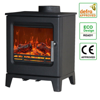 SunDaze 4.3KW Cast Iron Woodburner Stove Log Wood Burning Fireplace Defra Eco Approved