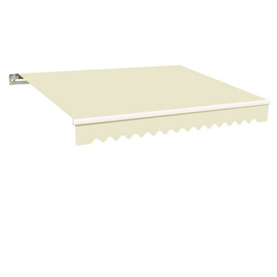 SunDaze 4x3m Garden Awning Replacement Fabric Top Cover Front Valance Cream