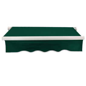 SunDaze 4x3m Garden Awning Replacement Fabric Top Cover Front Valance Green