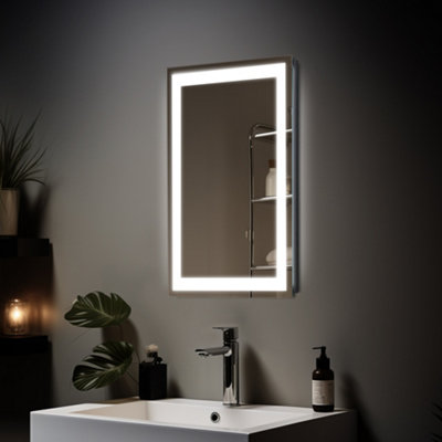 SunDaze 500 x 700mm LED Bathroom Mirror Lights Button Switch Demister ...