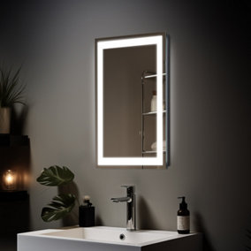 SunDaze 500 x 700mm LED Bathroom Mirror Lights Button Switch Demister Pad Illuminated
