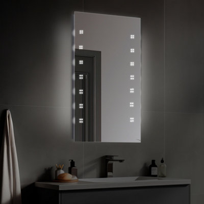SunDaze 500 x 700mm LED Bathroom Mirror Lights with Demister Pad Button ...
