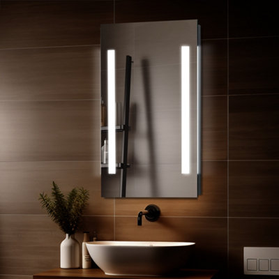 SunDaze 500 x 700mm LED Illuminated Bathroom Mirror Battery Powered ...
