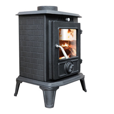 SunDaze 5KW Defra Approved Eco Design Multifuel Stove Wood Burning Cast Iron Fireplace