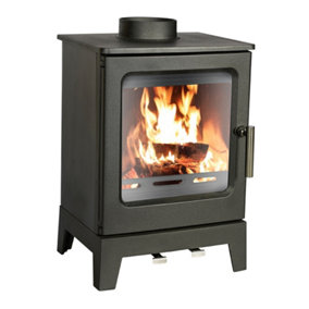 SunDaze 5KW Defra Approved Woodburning Stove Woodburner Cast Iron Fireplace Eco Design Ready