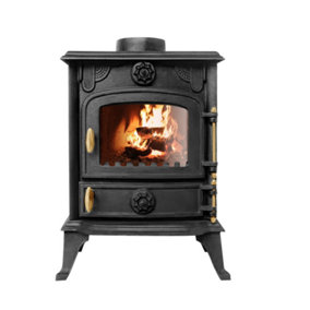 SunDaze 5KW Multifuel Stove Log Burner Fireplace Cast Iron Defra Approved Eco Design