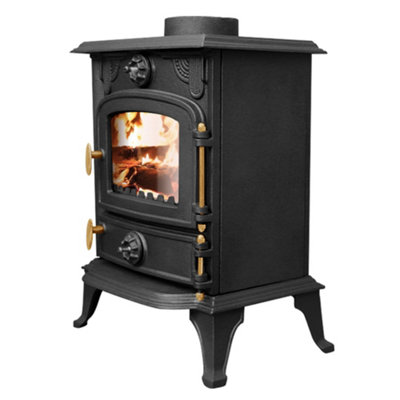 SunDaze 5KW Multifuel Stove Log Burner Fireplace Cast Iron Defra Approved Eco Design