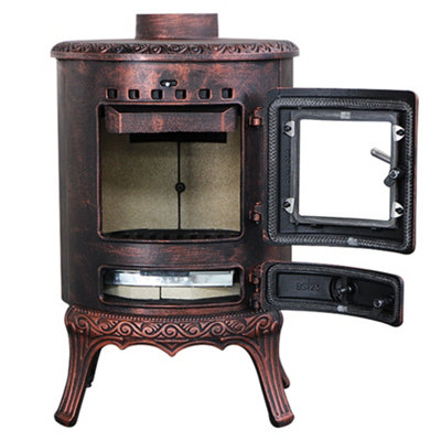 SunDaze 5KW Wood Burning Stove Cast Iron Fireplace Log Burner Bronze Defra Eco Design - 5