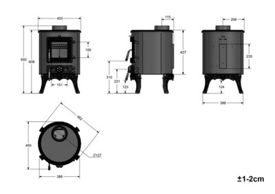 SunDaze 5KW Wood Burning Stove Cast Iron Fireplace Log Burner Bronze Defra Eco Design - 7