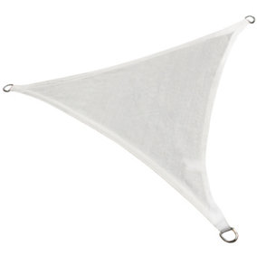 SunDaze 5x5x5m Sun Shade Sail Triangle HDPE Breathable UV Block Sunscreen White with Free Rope