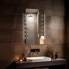 SunDaze 600 x 800mm Illuminated LED Light Bathroom Mirror Anti-fog with Demister Pad Sensor