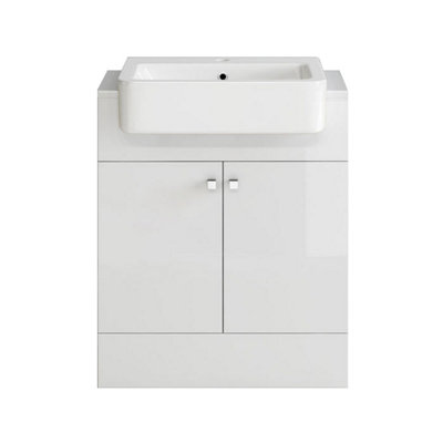 SunDaze 667mm Vanity Cabinet Basin Unit Floorstanding Bathroom Storage Gloss White Price Comparisons | Compare The Build