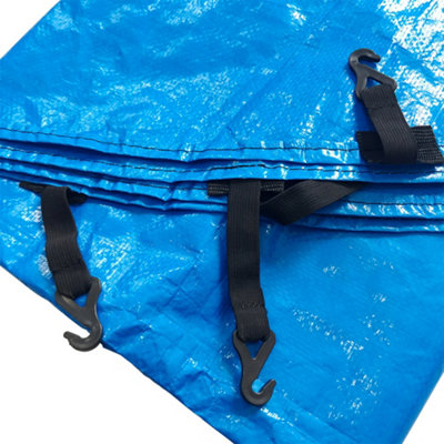 SunDaze 6FT Trampoline Cover Accessories Universal Rain Dust Protective UV Resistant Guard Round Blue Outdoor - 3