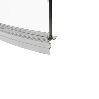 SunDaze 6mm Toughened Safety Glass Curved P Shaped Shower Bath Screen - 1400x715mm Chrome - 5