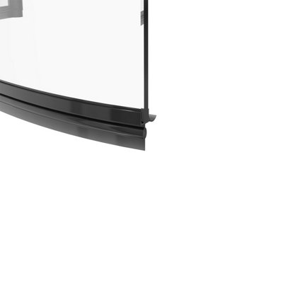 SunDaze 6mm Toughened Safety Glass Curved P Shaped Shower Bath Screen with Towel Rail- 1400x715mm Black - 5