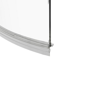 SunDaze 6mm Toughened Safety Glass Curved P Shaped Shower Bath Screen with Towel Rail- 1400x715mm Chrome - 5
