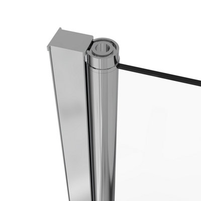 SunDaze 6mm Toughened Safety Glass L Shaped Shower Bath Screen Hinged Return - 1400x800mm Chrome - 4