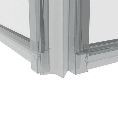 SunDaze 6mm Toughened Safety Glass L Shaped Shower Bath Screen Hinged Return - 1400x800mm Chrome - 5