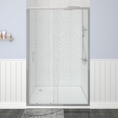 SunDaze 6mm Toughened Safety Glass Shower Enclosure Sliding Door - 1900x1200mm Chrome Price Comparisons | Compare The Build
