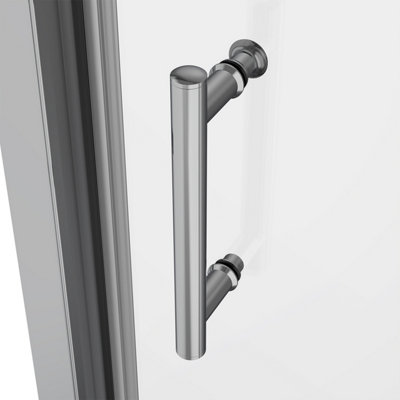 SunDaze 6mm Toughened Safety Glass Shower Enclosure Sliding Door - 1900x1200mm Chrome