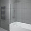 SunDaze 6mm Toughened Safety Glass Straight Pivot Shower Bath Screen - 1400x800mm Chrome