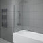 SunDaze 6mm Toughened Safety Glass Straight Pivot Shower Bath Screen - 1400x800mm Chrome