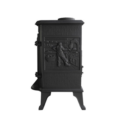 NEW Cast Iron Log Burner MultiFuel Wood Burning 7 Kw Stove WoodBurner JA010