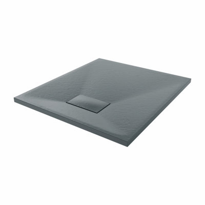 SunDaze 800 x 700mm SMC Anthracite Rectangle Slate Effect Bathroom Shower Tray