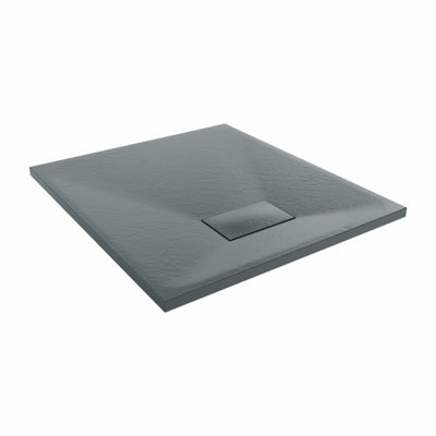 SunDaze 800 x 700mm SMC Anthracite Rectangle Slate Effect Bathroom Shower Tray - 4