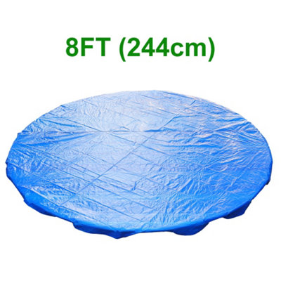 SunDaze 8FT Trampoline Cover Accessories Universal Rain Dust Protective UV Resistant Guard Round Blue Outdoor