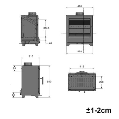 SunDaze 8KW Multifuel Stove Woodburning Log Wood Burner Defra Approved Eco Design Ready - 7
