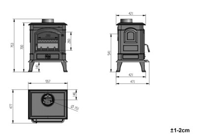 SunDaze 8KW Woodburning Stove Cast Iron Log Burner Fireplace Eco Design Dafra Approved Black - 7